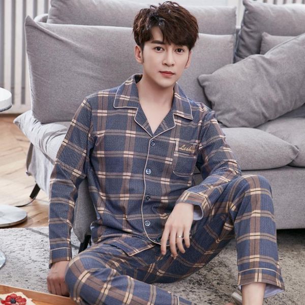 men's sleepwear 100% cotton pijama for men plaid autumn winter pajamas pyjamas set 3xl casual striped male homewear home clothes, Black;brown
men's sleepwear 100% cotton pijama for men plaid autumn winter pajamas pyjamas set 3xl casual striped male homewear home clothes, Black;brown