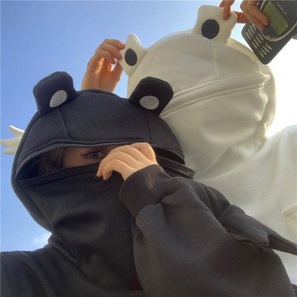 women's hoodies & sweatshirts qweek frog hoodie women doll zipper oversized cute kawaii tracksuit long sleeve pullover korean style ca, Black
women's hoodies & sweatshirts qweek frog hoodie women doll zipper oversized cute kawaii tracksuit long sleeve pullover korean style ca, Black