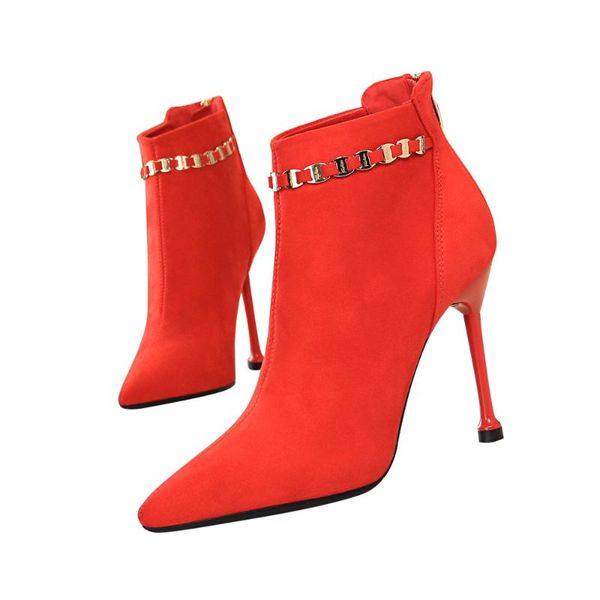 boots 2021 fashion luxury women 10cm high heels fetish metal chain flock sock stiletto ankle scarpins red party shoes, Black
boots 2021 fashion luxury women 10cm high heels fetish metal chain flock sock stiletto ankle scarpins red party shoes, Black