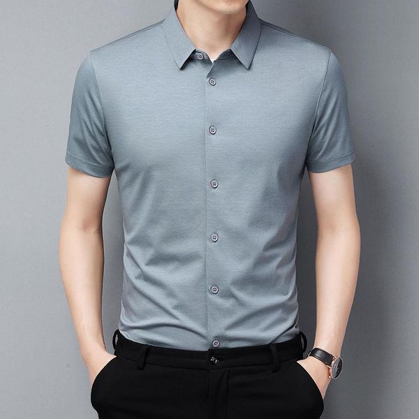 men's dress shirts thin silk short sleeve shirt summer business middle aged father's loose clothes pure color office package mail, White;black
men's dress shirts thin silk short sleeve shirt summer business middle aged father's loose clothes pure color office package mail, White;black