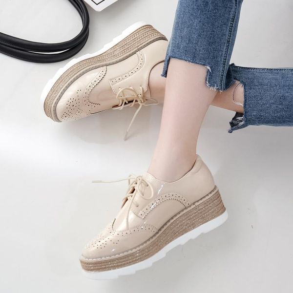 dress shoes spring british style female oxfords brogue muffin heels women's lace-up wedges pu pointed toe oulyyyogo, Black
dress shoes spring british style female oxfords brogue muffin heels women's lace-up wedges pu pointed toe oulyyyogo, Black