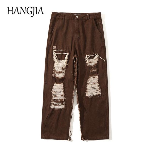 men's jeans hip hop distressed ripped denim pants brown black washed hole destroyed straight jean high street thin edge men women, Blue
men's jeans hip hop distressed ripped denim pants brown black washed hole destroyed straight jean high street thin edge men women, Blue