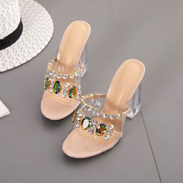 nuask summer fashion crystal diamond slides clear pvc transparent slippers women shoes peep toe high heels mules dress pumps, Black
nuask summer fashion crystal diamond slides clear pvc transparent slippers women shoes peep toe high heels mules dress pumps, Black
