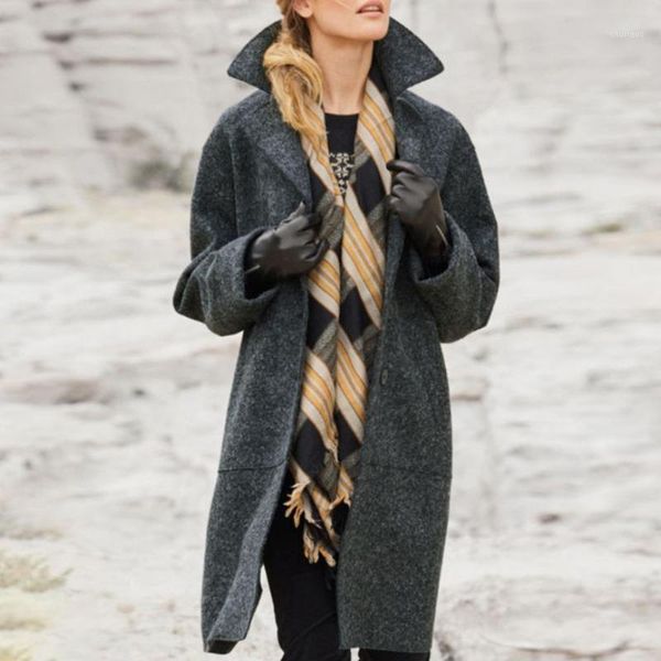 women's wool & blends european style women fashion overcoat long sleeve cardigan single-breasted stand collar solid loose mid-length wi, Black
women's wool & blends european style women fashion overcoat long sleeve cardigan single-breasted stand collar solid loose mid-length wi, Black