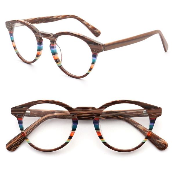 fashion sunglasses frames round eyeglasses wood grain optical frame vintage men women glasses two-toned retro acetate rx prescription stripe, Black
fashion sunglasses frames round eyeglasses wood grain optical frame vintage men women glasses two-toned retro acetate rx prescription stripe, Black