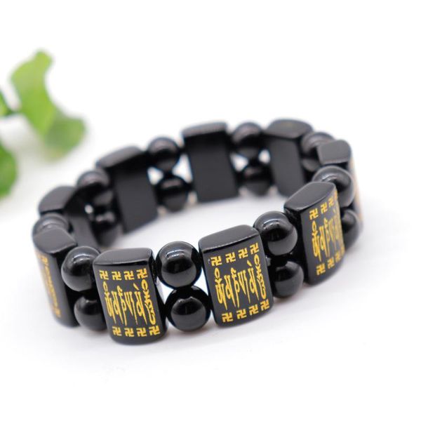 beaded, strands natural black obsidian feng shui bracelet men women bronzing six-character mantra beaded hand row amulet buddhist belief jew
beaded, strands natural black obsidian feng shui bracelet men women bronzing six-character mantra beaded hand row amulet buddhist belief jew