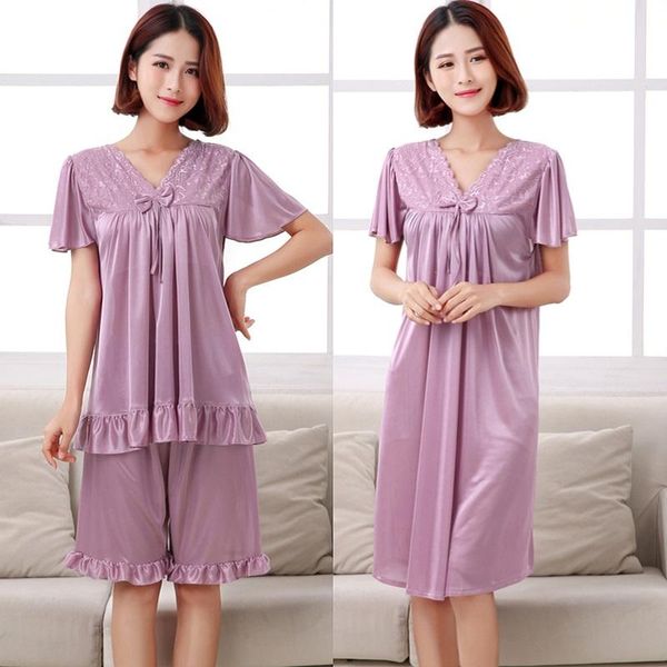 sleepwear short sleeve one-piece nightdress large size women's ice home wear pyjamas set pregnant women 220kg, Black;red
sleepwear short sleeve one-piece nightdress large size women's ice home wear pyjamas set pregnant women 220kg, Black;red