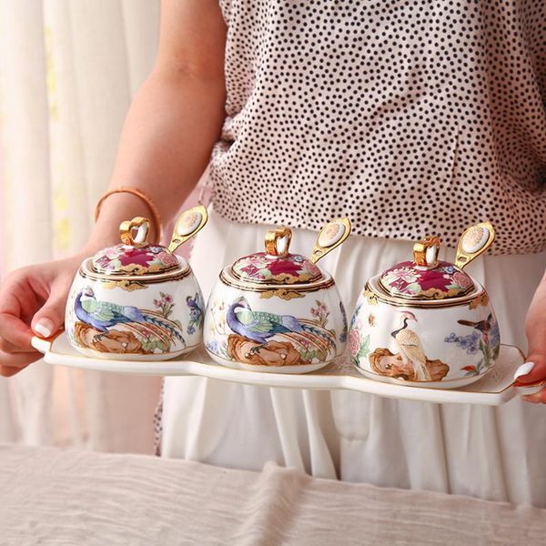 kitchen storage jar ceramic salt combination set spice sugar pot gift box packaging oil and vinegar with tray luxury bottles & jars
kitchen storage jar ceramic salt combination set spice sugar pot gift box packaging oil and vinegar with tray luxury bottles & jars
