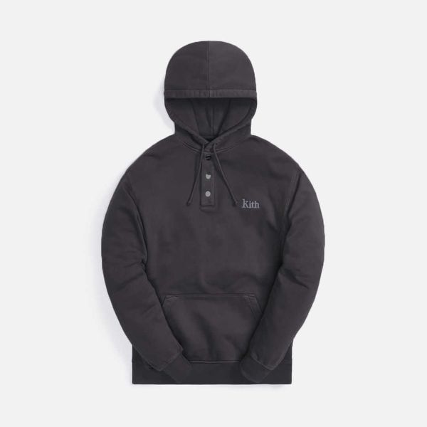 men kith hooded sweater embroidery pure cotton button round neck loose autumn and winter thin long sleeve, Black
men kith hooded sweater embroidery pure cotton button round neck loose autumn and winter thin long sleeve, Black