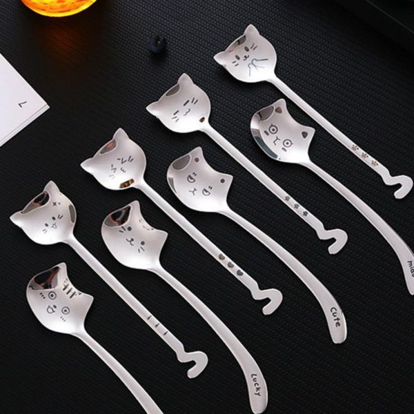 spoons 1pc creative long tail cat coffee spoon handle dessert tea ice cream stainless steel drink kitchen tableware
spoons 1pc creative long tail cat coffee spoon handle dessert tea ice cream stainless steel drink kitchen tableware