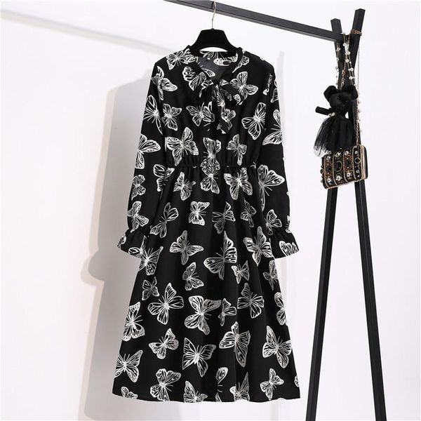 casual dresses summer 2021 women's chiffon dress female vintage floral printed long sleeve bow midi spring autumn flare, Black;gray
casual dresses summer 2021 women's chiffon dress female vintage floral printed long sleeve bow midi spring autumn flare, Black;gray