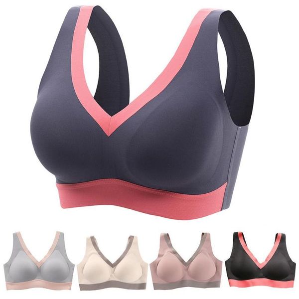 women seamless color block padded push up brassiere bra running yoga crop outfit 
women seamless color block padded push up brassiere bra running yoga crop outfit