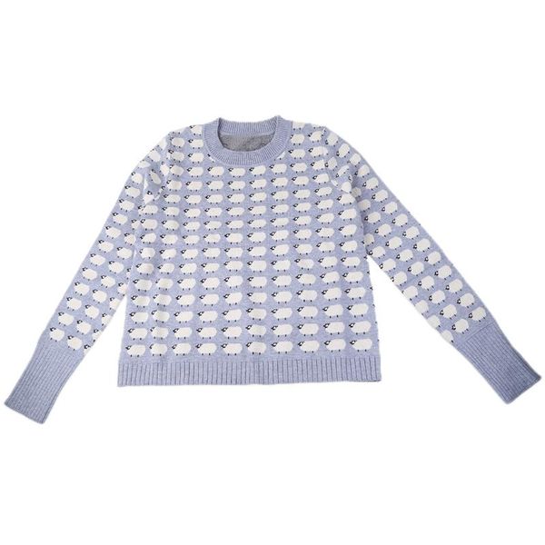 women's sweaters women autumn long sleeve crew neck sweater cartoon little sheep print jacquard crop harajuku casual slim fit knitwear, White;black
women's sweaters women autumn long sleeve crew neck sweater cartoon little sheep print jacquard crop harajuku casual slim fit knitwear, White;black