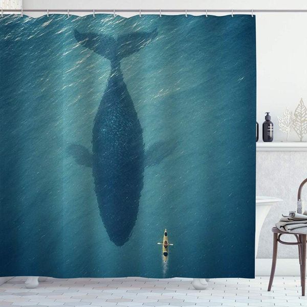 shower curtain a man in a boat floats next to a giant whale polyester fabric waterproof bath curtains hooks included - 72 x 72
shower curtain a man in a boat floats next to a giant whale polyester fabric waterproof bath curtains hooks included - 72 x 72
