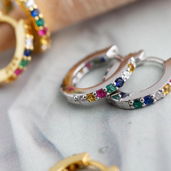 hoop & huggie real 925 sterling silver colored zircon simple chic circle earrings for fashion women party wedding rock ear jewelry, Golden;silver
hoop & huggie real 925 sterling silver colored zircon simple chic circle earrings for fashion women party wedding rock ear jewelry, Golden;silver