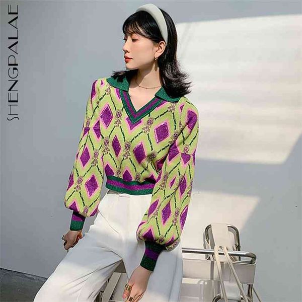 shengpapale temperament argyle jacquard sweater women's spring lapel lantern sleeve knitted pullover female 5b737 210427, White;black
shengpapale temperament argyle jacquard sweater women's spring lapel lantern sleeve knitted pullover female 5b737 210427, White;black