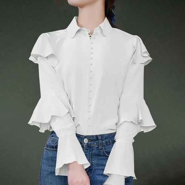 celmia elegant ol women blouse long sleeve ruffles lady shirts turn down collar buttons casual loose tunic blusas femininas women's bl, White
celmia elegant ol women blouse long sleeve ruffles lady shirts turn down collar buttons casual loose tunic blusas femininas women's bl, White