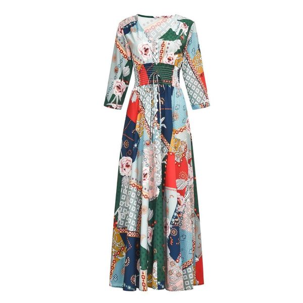 paris girl summer women's bohemian elegant printed deep v-neck button seven-pont sleeve large swing dress long 210524, Black;gray
paris girl summer women's bohemian elegant printed deep v-neck button seven-pont sleeve large swing dress long 210524, Black;gray