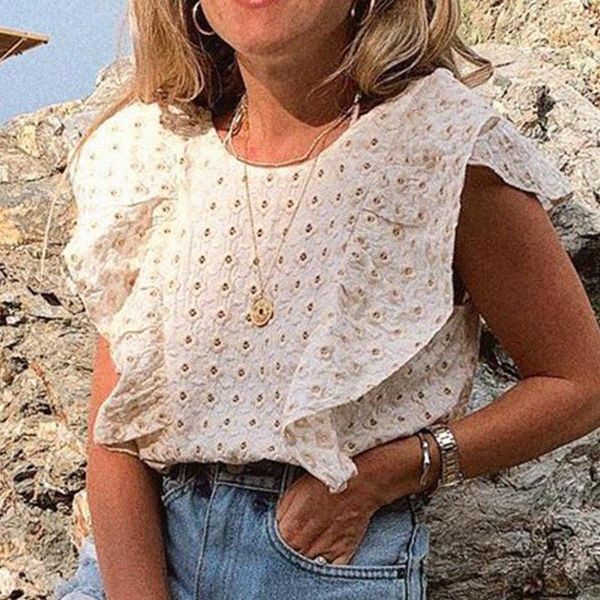 women's blouses & shirts broderie beige blouse brodée sans manches ruffles décolleté carré au dos hollow out shirt elegant retro chic h, White
women's blouses & shirts broderie beige blouse brodée sans manches ruffles décolleté carré au dos hollow out shirt elegant retro chic h, White