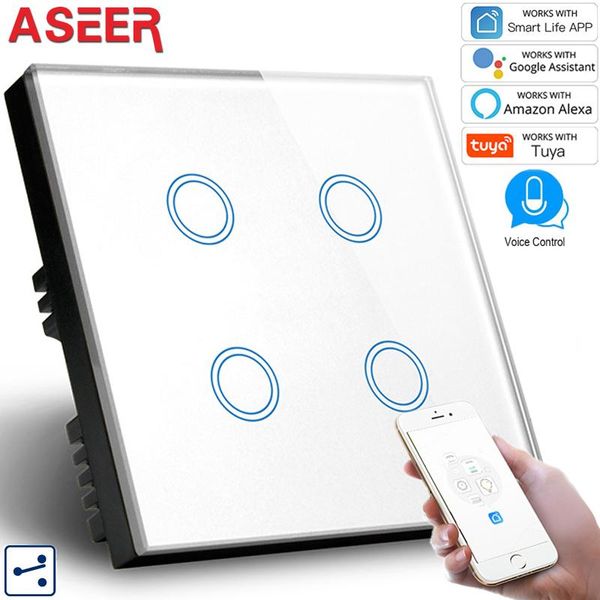 smart home control aseer uk 1/2/3/4gang 2way wifi light switch glass panel touch compatible with alexa google wall switches
smart home control aseer uk 1/2/3/4gang 2way wifi light switch glass panel touch compatible with alexa google wall switches