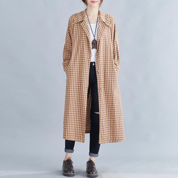 women's trench coats superaen autumn style casual retro loose plus size plaid long belt single breasted coat windbreaker women, Tan;black
women's trench coats superaen autumn style casual retro loose plus size plaid long belt single breasted coat windbreaker women, Tan;black
