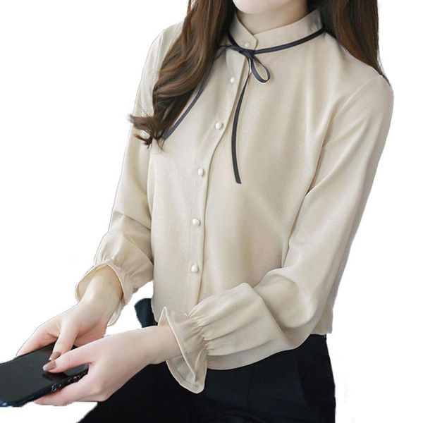 women's blouses & shirts womens 2021 chiffon blouse women flare sleeve casual shirt stand plus size bow blusas, White
women's blouses & shirts womens 2021 chiffon blouse women flare sleeve casual shirt stand plus size bow blusas, White