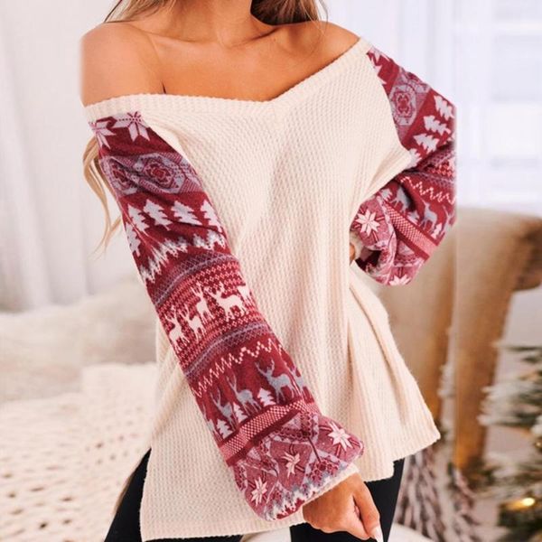 women's sweaters women christmas sweater print lantern sleeve knitted v neck side split jumpers ladies autumn winter, White;black
women's sweaters women christmas sweater print lantern sleeve knitted v neck side split jumpers ladies autumn winter, White;black