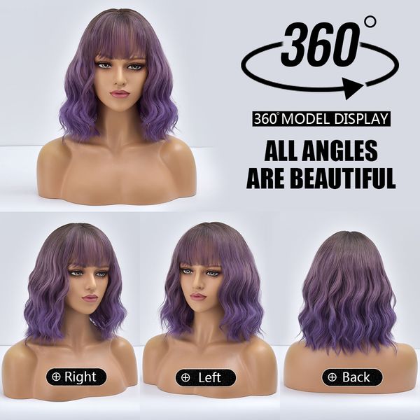 costume accessories purple ombre short bob body wave synthetic wigs for women natur synthet white cosplay synthet natural hair lolita peluca, Silver
costume accessories purple ombre short bob body wave synthetic wigs for women natur synthet white cosplay synthet natural hair lolita peluca, Silver
