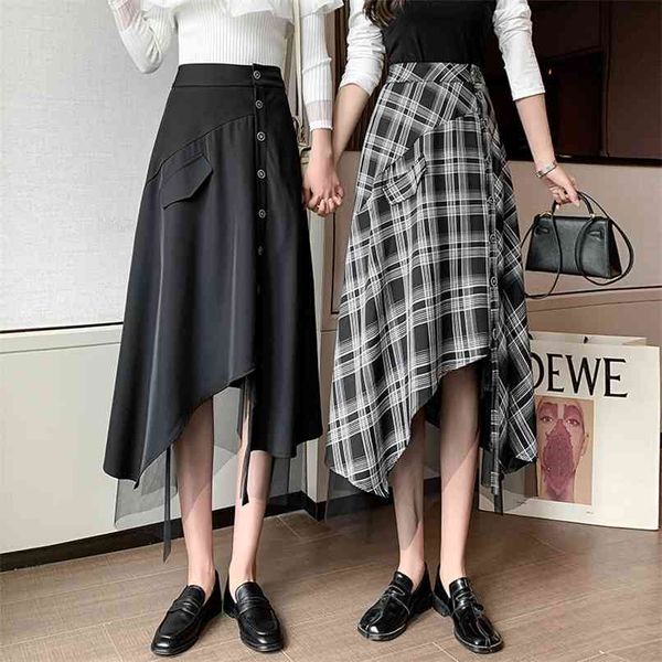irregular skirts women's long spring temperament retro mid-length plaid high waist a-line 210520, Black
irregular skirts women's long spring temperament retro mid-length plaid high waist a-line 210520, Black