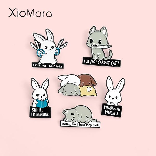 pins, brooches assassinate the rabbits enamel pins custom book scissors cats brooch lapel badge bag cartoon animal jewelry gift for wo, Gray
pins, brooches assassinate the rabbits enamel pins custom book scissors cats brooch lapel badge bag cartoon animal jewelry gift for wo, Gray