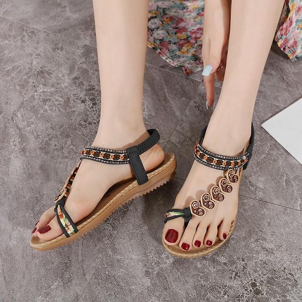 sandals women shoes 2021 summer bohemian beaded retro rhinestones plus size flip flops beach flats, Black
sandals women shoes 2021 summer bohemian beaded retro rhinestones plus size flip flops beach flats, Black