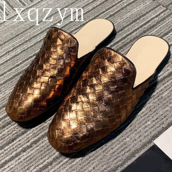 slippers braided flat half women closed toe comfort leisure sandals designer hand weave shoes lazyman fashion mules female, Black
slippers braided flat half women closed toe comfort leisure sandals designer hand weave shoes lazyman fashion mules female, Black