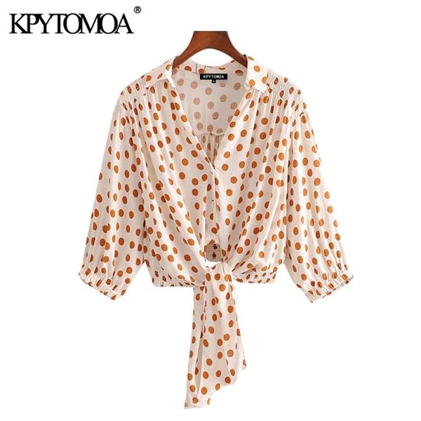 women fashion with bow tied polka dot cropped blouses vintage elastic hem button-up female shirts chic 210420, White
women fashion with bow tied polka dot cropped blouses vintage elastic hem button-up female shirts chic 210420, White