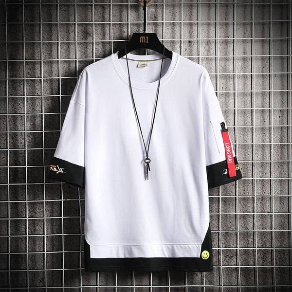 men's t shirts summer fashion brand embroidered fake two-piece youth street hip hop round neck cotton t-shirt wear, White;black
men's t shirts summer fashion brand embroidered fake two-piece youth street hip hop round neck cotton t-shirt wear, White;black
