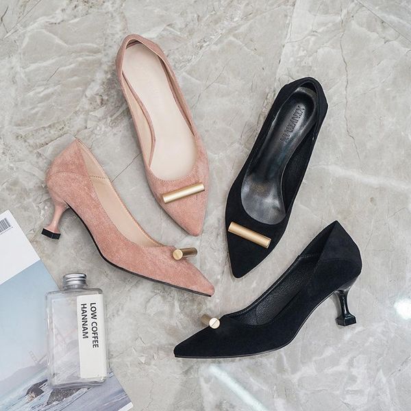 dress shoes women's fashion pointed thin single korean version of the trend temperament with high heels, Black
dress shoes women's fashion pointed thin single korean version of the trend temperament with high heels, Black