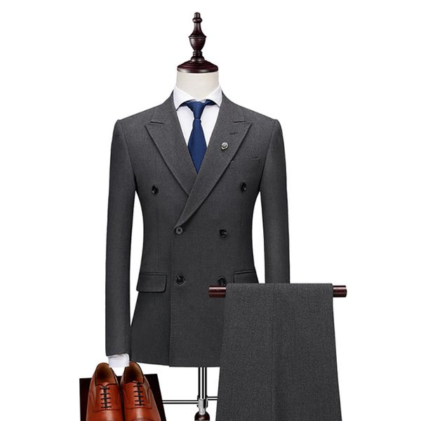 men's suits & blazers elegant double breasted suit men groom wedding tuxedo jacket with pants slim fit 3 piece business wear efu4, White;black
men's suits & blazers elegant double breasted suit men groom wedding tuxedo jacket with pants slim fit 3 piece business wear efu4, White;black