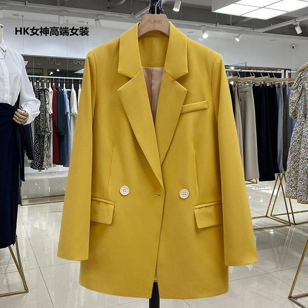 women's suits & blazers suit jacket 2022 korean spring autumn straight street yellow fashion blazer for women clothing d650, White;black
women's suits & blazers suit jacket 2022 korean spring autumn straight street yellow fashion blazer for women clothing d650, White;black
