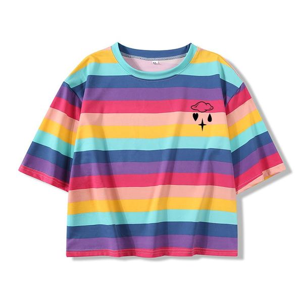 kawaii cloud pattern printed crop korean fashionable harajuku style all-match loose casual rainbow stripes female clothing women's t-sh, White
kawaii cloud pattern printed crop korean fashionable harajuku style all-match loose casual rainbow stripes female clothing women's t-sh, White