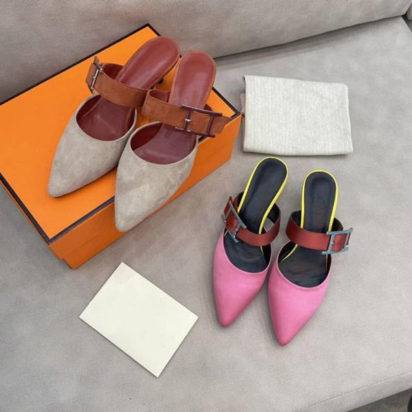 slippers pointed toe kitten heels woman sandals genuine leather women desigenr slides high, Black
slippers pointed toe kitten heels woman sandals genuine leather women desigenr slides high, Black