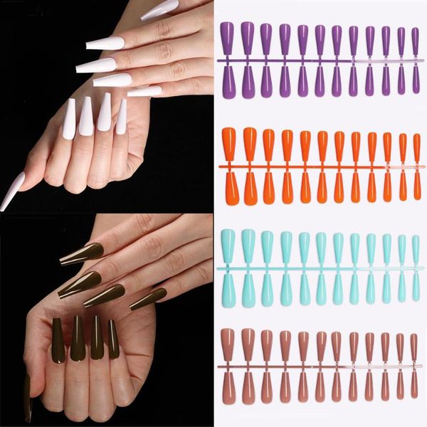 false nails 24pcs long ballerina nail tips full cover candy color acrylic matte fake extension diy art beauty manicure tool, Red;gold
false nails 24pcs long ballerina nail tips full cover candy color acrylic matte fake extension diy art beauty manicure tool, Red;gold