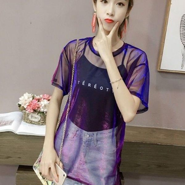 women's t-shirt 2021 bright silk gauze short-sleeved blouse mid -length trendy loose women 's large size o-neck casual tees, White
women's t-shirt 2021 bright silk gauze short-sleeved blouse mid -length trendy loose women 's large size o-neck casual tees, White