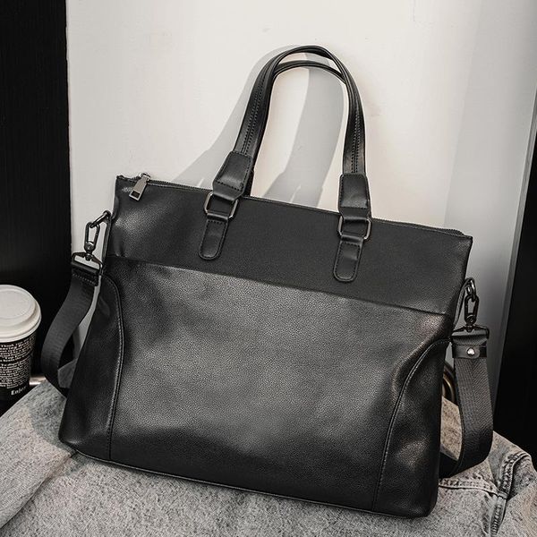 briefcases 2021 men's bag waterproof leather large capacity lapsolid black handbag business office shoulder bags
briefcases 2021 men's bag waterproof leather large capacity lapsolid black handbag business office shoulder bags