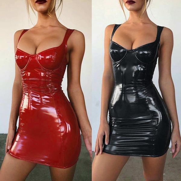 casual dresses black bodycon summer dress spaghetti strap bandage mini party basic latex faux leather, Black;gray
casual dresses black bodycon summer dress spaghetti strap bandage mini party basic latex faux leather, Black;gray