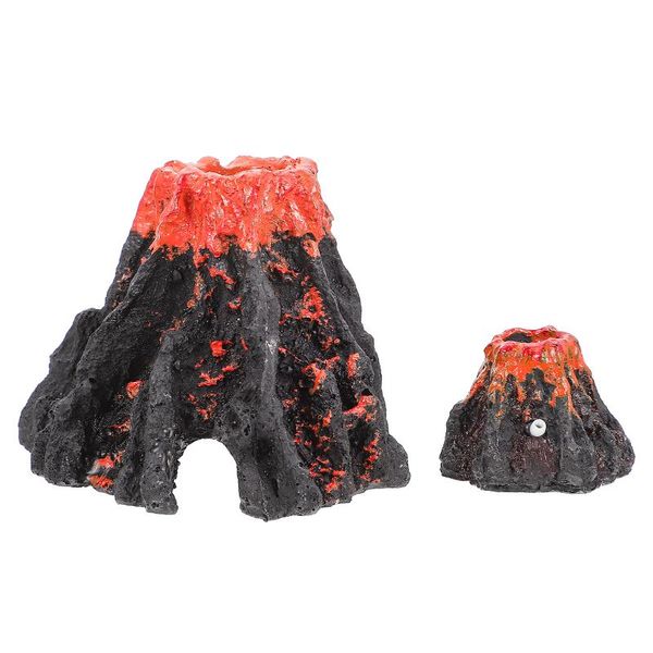 decorations 2pcs simulation volcano decor fish tank decoration landscape mountain