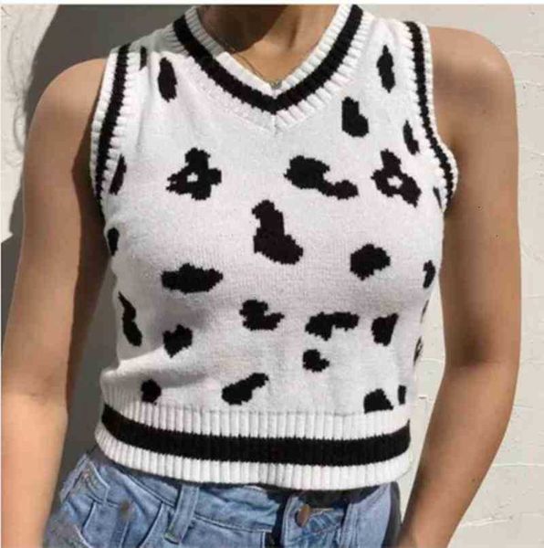 women's sweaters preppy style tuscan cow dot knitted sweater vest women 90's vintage korean clothing striped v neck tank jfir, White;black
women's sweaters preppy style tuscan cow dot knitted sweater vest women 90's vintage korean clothing striped v neck tank jfir, White;black