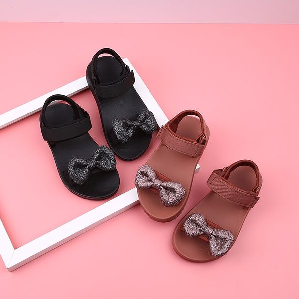 girls' 2020 summer new soft bottom bow korean leisure children's sandals, Black;red
girls' 2020 summer new soft bottom bow korean leisure children's sandals, Black;red