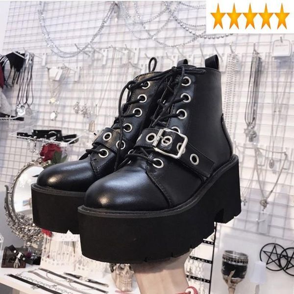 boots buckle rivet punk strap style pu leather motorcycle women gothic winter ankle ladies fashion chunky heels shoes, Black
boots buckle rivet punk strap style pu leather motorcycle women gothic winter ankle ladies fashion chunky heels shoes, Black