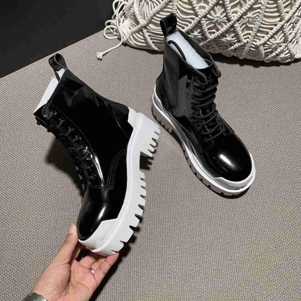 boots platform woman ankle mid heel lace-up genuine leather female shoes luxury designer white sole zapatos de mujer1 2dz9, Black
boots platform woman ankle mid heel lace-up genuine leather female shoes luxury designer white sole zapatos de mujer1 2dz9, Black