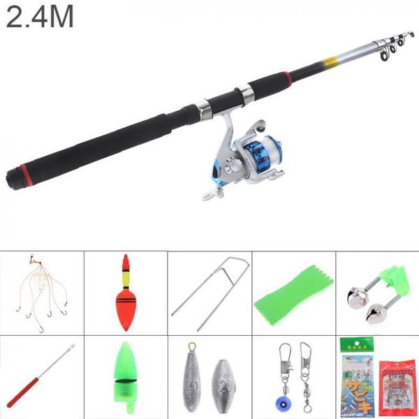 2.4m fishing rod reel line combo full kits 3000 series spinning pole set with lures float hooks beads bell lead weight etc boat rods
2.4m fishing rod reel line combo full kits 3000 series spinning pole set with lures float hooks beads bell lead weight etc boat rods