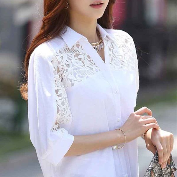 women's fashion hollow out blouse loose casual plus size v neck blouses new fashion solid color shirt x0521, White
women's fashion hollow out blouse loose casual plus size v neck blouses new fashion solid color shirt x0521, White